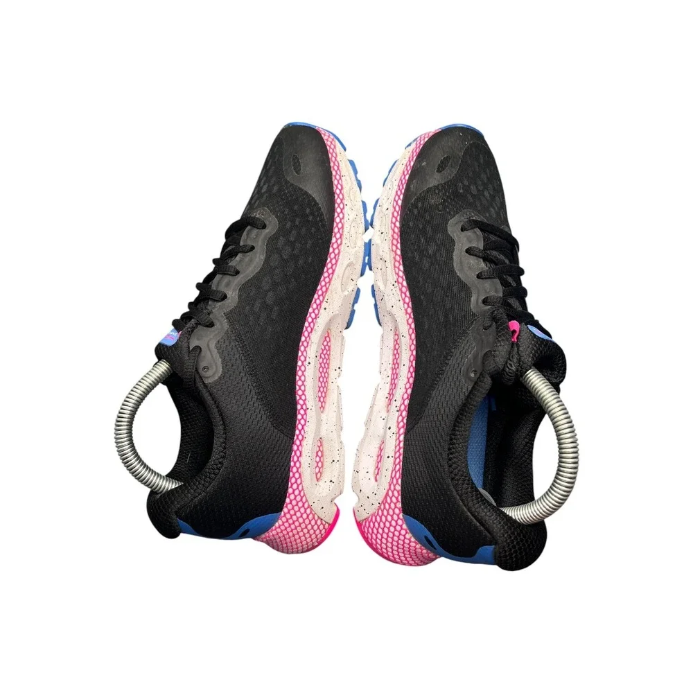 Under Armour HOVR Infinite Black Pink Blue Running Shoes 3025217-003 Womens 9
